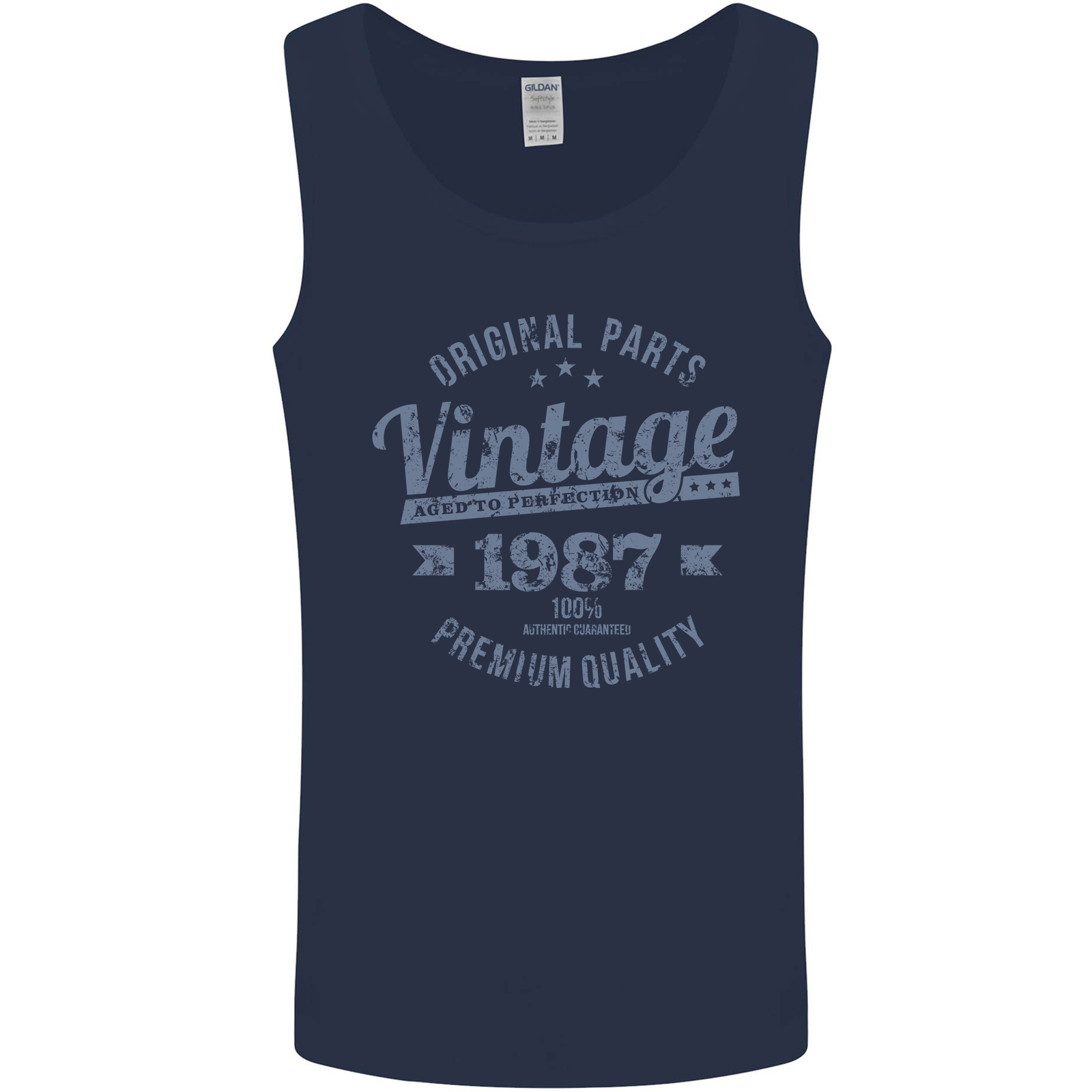 Vintage Year 38th Birthday 1987 Mens Vest Tank Top Navy Blue