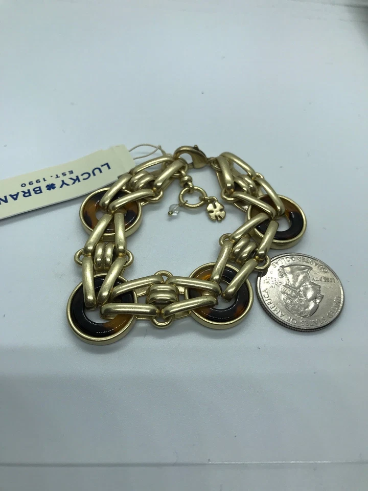 $39 Lucky Brand tortoise look link bracelet LB4AA - Image 4 of 4
