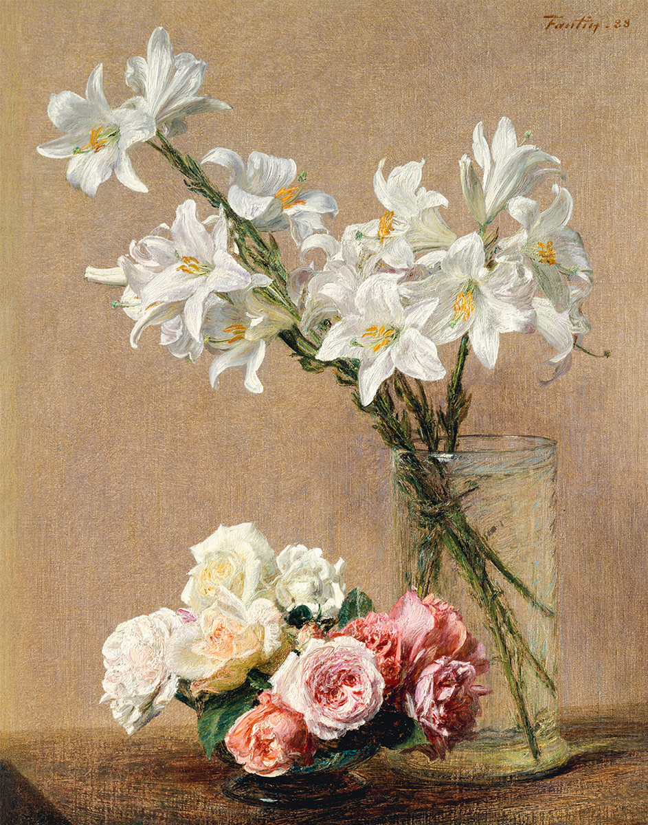 Roses and Lilies by Henri Fantin–Latour Art Print 11