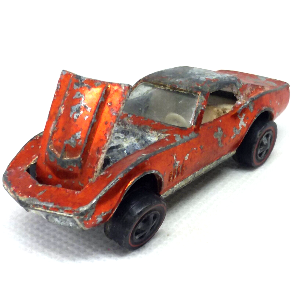 Hot Wheels Redline Custom Corvette Car 1968 Orange White Interior