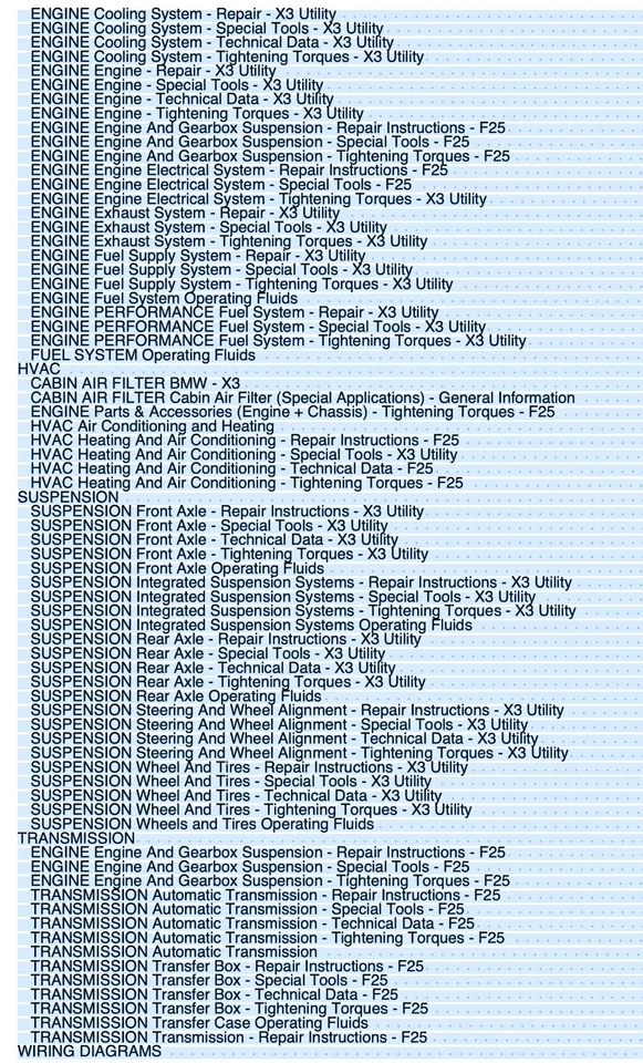Bmw X3 (F25) 2010-2014 manuale officina  repair manual su cd - Immagine 3 di 4