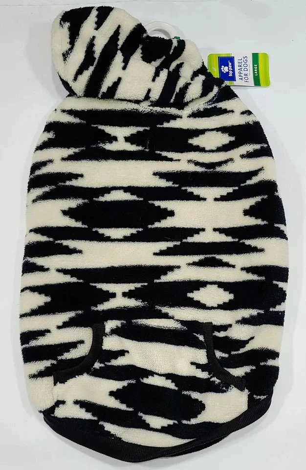 Top Paw Negro Azteca Polar Perro Sudadera con Capucha Prendas exteriores Ropa Foto 2 de 2