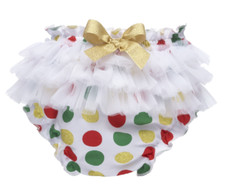 Polka Dot Baby Christmas / Holiday Diaper Cover 0 - 12 Months 