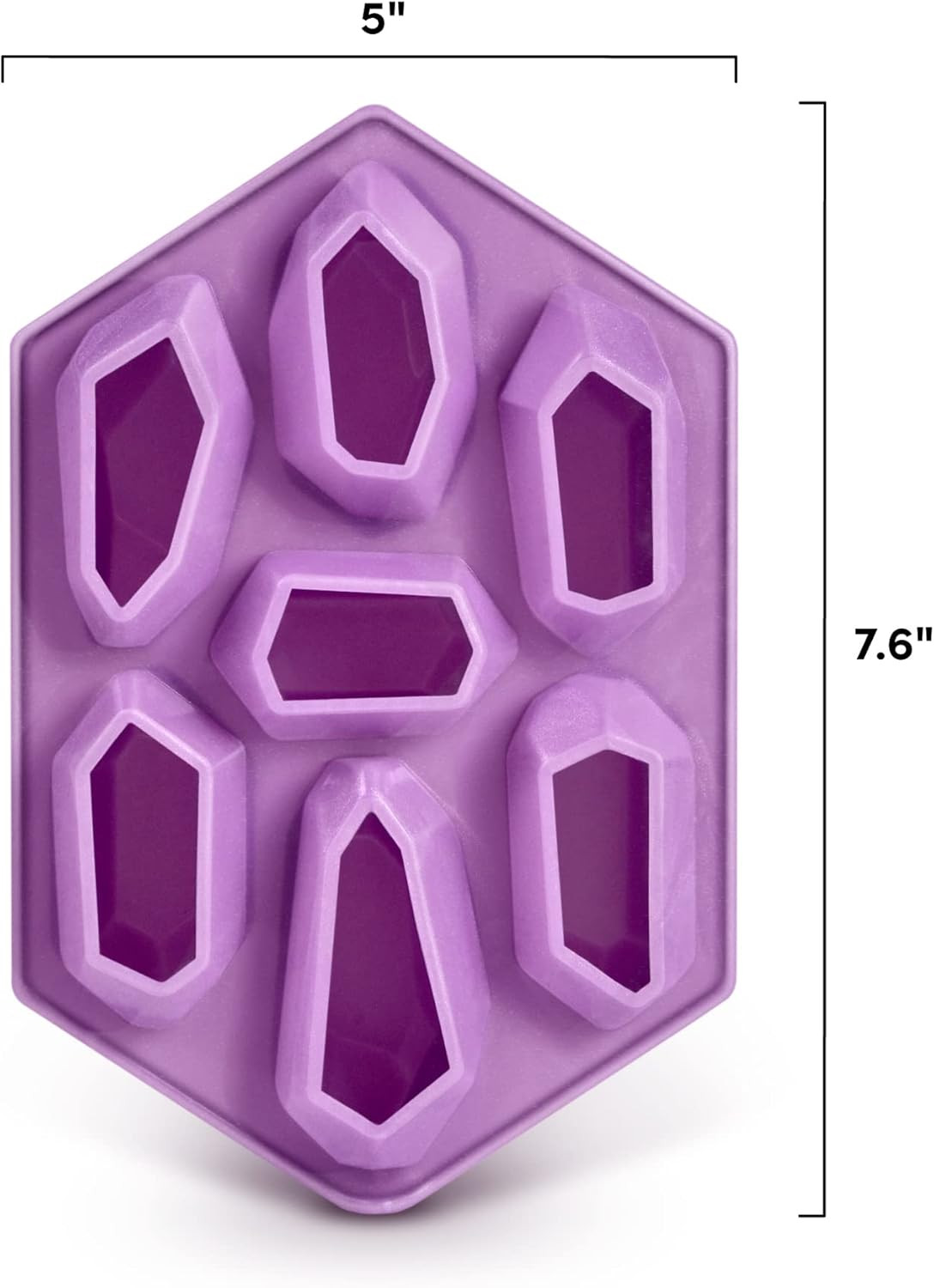CRYSTAL ICE TRAY, Silicone Ice Tray, Purple, 7.6 X 5 X 1.4 Inches