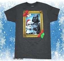 New Star Wars Darth Vader Stromtrooper Christmas Photo Vintage Mens T-Shirt