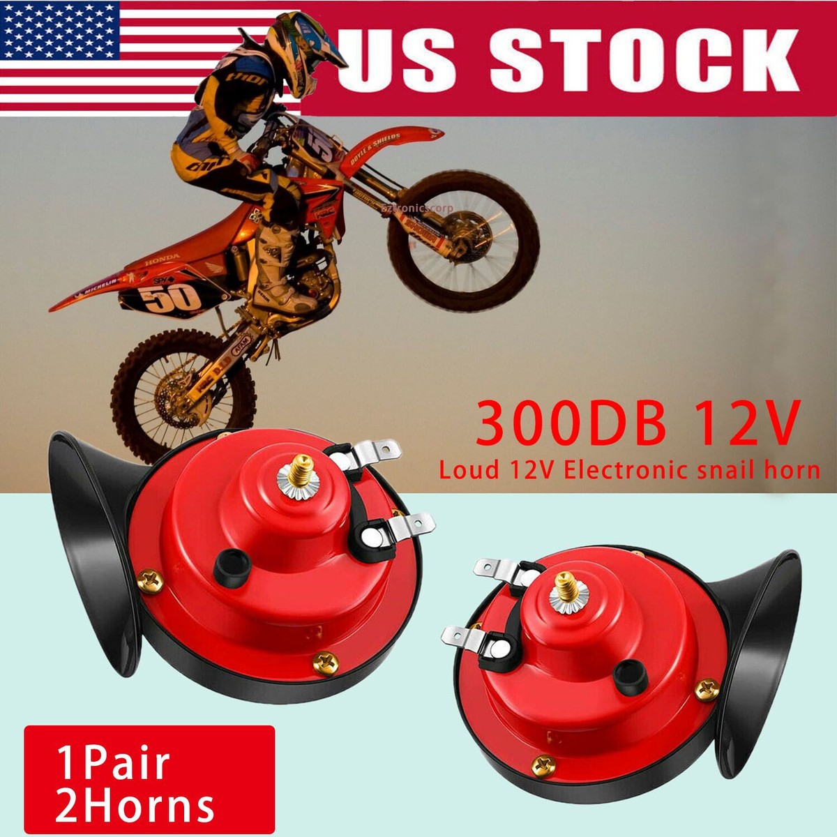 12V 300DB Super Loud Train Horn Waterproof For Motorcycle Car Truck SUV Boat Red - Foto 3