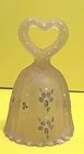 Vintage Fenton  Glass Pink Floral Hand Painted Ribbed W/Heart Shaped Handle