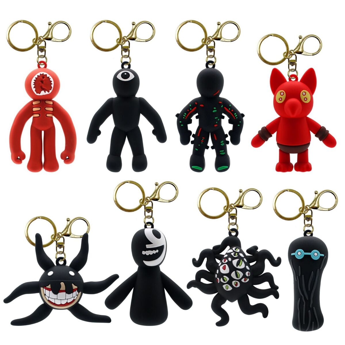 Doors Roblox Game Figure Keychains Pendant Keyring Toy PVC Rubber