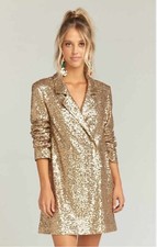 Show Me Your Mumu Clothes Bazel Blazer Dress ~ Gold Sequins Size S