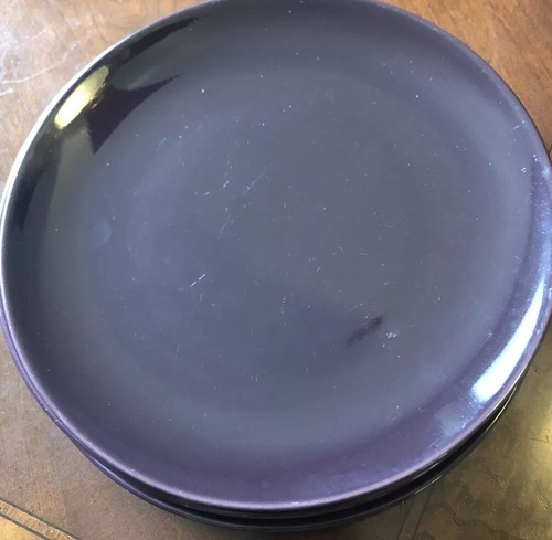 IKEA PLUM PURPLE EGGPLANT SALAD PLATES(set of 3) In Great Condition 8 1 ...