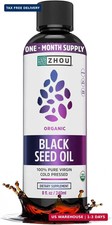 Zhou Organic Black Seed Oil - Black Cumin Seed Oil Cold Pressed, Nigella Sativa,