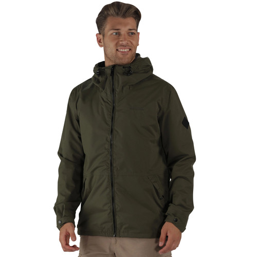 Chaqueta impermeable REGATTA Great Outdoors para hombre Harlan Olive Night mediana NUEVA - Imagen 4 de 5