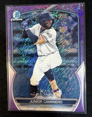 2023 Bowman Chrome - Prospects Junior Caminero #BCP-162 Purple Shimmer /250 RC