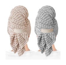 2 Packs Large Microfiber Hair Towels for Women, Super Absorbent  Quick Dry H...