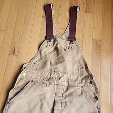 Vtg Carhartt Bib Overalls Mens 38x30 Duck Insulated Faded Distressed Thrashed