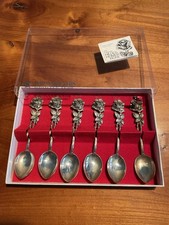 6 Kaffeelöffel 835 Silber Hildesheimer Rose Von Widmann Antik im Original-Karton