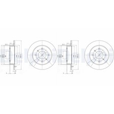 2x DELPHI BREMSSCHEIBEN 258mm VOLL HINTEN passend für NISSAN ALMERA PRIMERA |