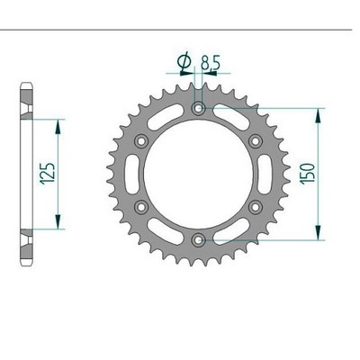 Stahl Kettenrad für KTM SX-F 450 i.e. Factory Edition 2024 520er 49 Zähne