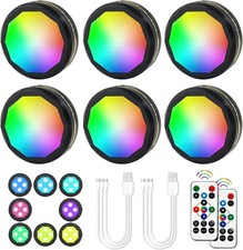Under-Cabinet-Lights Rechargeable Puck Lights 6 Pack LED Closet Lights with R...