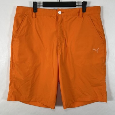 Puma Golf Shorts Mens Size 35 Orange 11  Inseam Performance Grip Rickie Fowler