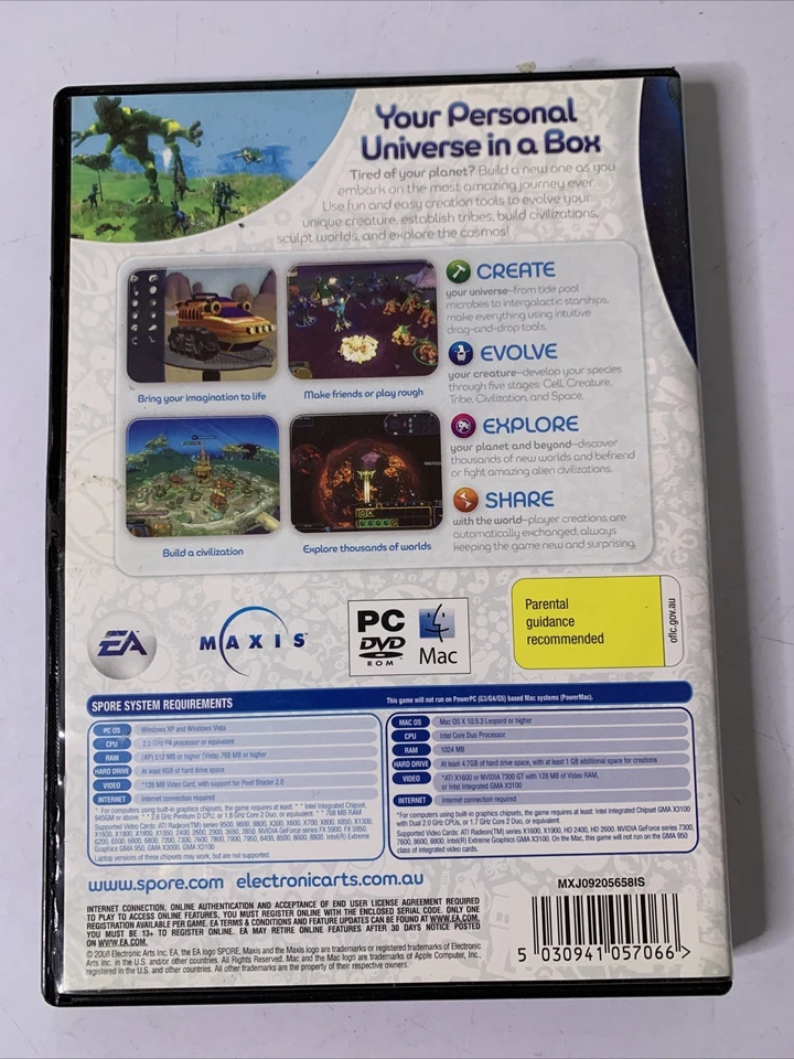 Spore PC DVD Windows Mac 2008 Game Complete - Image 2 of 4