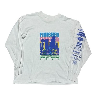 Vintage 80s Emerald City Marathon Pacific Northwest 1987 T-Shirt Sponsors