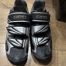 Giro Mountain Cycling Shoes Men Black Silver Hook & Loop 2-Bolt