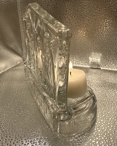 Vintage Nybro Swedish Glass Nativity Votive Candle Sweden Christmas Holy Family - Picture 3 of 11