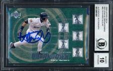Ichiro Suzuki Auto Signed 2003 UD Big League Breakdown Card BL14 Auto 10 Beckett