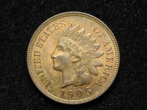 🔥 OLD COIN SALE- AU-BU LUSTER 1905 INDIAN HEAD COLLECTIBLE CENT PENNY 🔥LOT b19