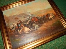 Battaglia cavalieri - Dipinto moderno Barocco Francesco Simonini Parma Venezia