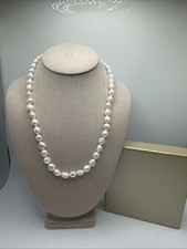 9mm White Cultured Freshwater Pearl Sterling Silver 22 Necklace NWT
