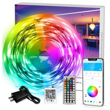LED Strip Lights 110Ft, RGB Music Sync Smart App Control 1 Roll