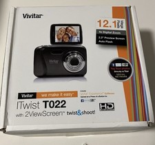 Vivitar iTwist 12.1 MP Digital Camera Black T022  NEW