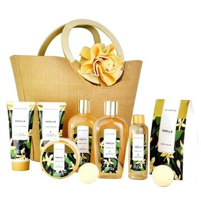 Damen Bade Set Geschenkset Vanille Duschgel Schaumbad Lotion Tasche Wellness