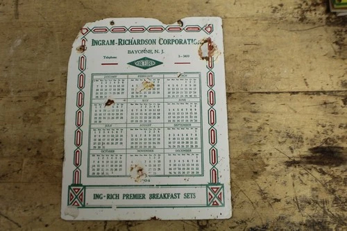 Vintage Porcelain Sign - Ingram Richardson Mfg Enamel Iron Company