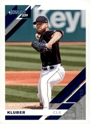 2019 Donruss #86b Corey Kluber just last name ''Kluber'' on front