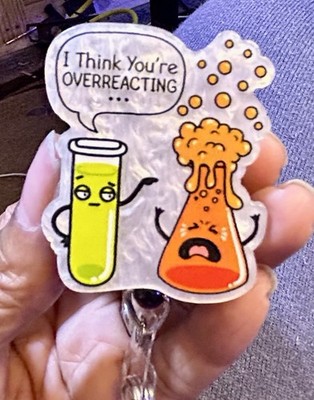 Lab Life, ID, Retractable Reel ID Badge Holder. Lab ,Science Teacher, Tech,funny