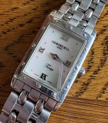 Raymond Weil Tango Quartz 5970 Edelstahl MOP Uhr 20mm funktioniert