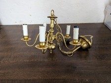 Kronleuchter Messing 5-flammig Ø34 cm Deckenlampe Vintage Lüster