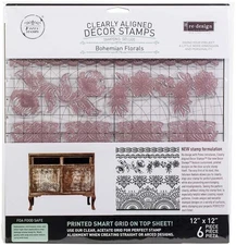 Prima Marketing Re-Design Decor Clear Cling Stamps 12"X12" Bohemian Florals