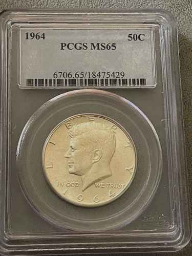 1964 Kennedy half dollar PCGS MS65