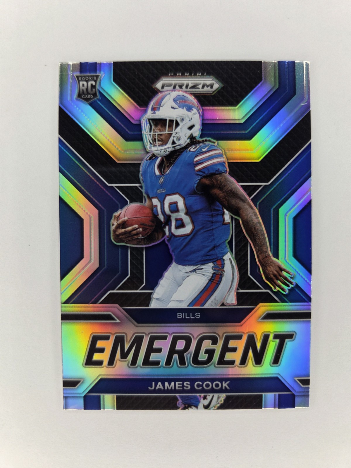 2022 Panini Prizm James Cook Emergent Silver Rookie RC E-13 Buffalo Bills