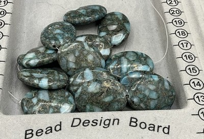 Barse Genuine African Mosaic Turquoise- 28mm- 16 -NEW