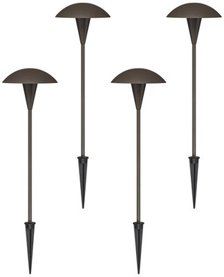 Grant 18'' High Bronze Finish LED Landscape Path Lights - Set of 4