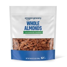 Grocery, Whole Almonds, Unroasted  Unsalted, 48 Oz Previously Happy Belly, ...