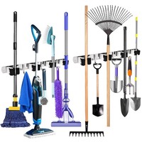 2 StüCk Besenhalterung Wand GeräTehalter Edelstahl Besen Mop Halter