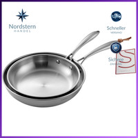 Edelstahl-Bratpfannenset 24-28 Cm 2-Teilig FüR KüChe Kochen Braten