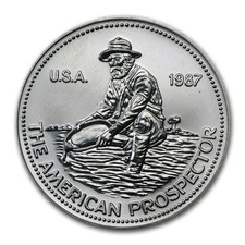 Vintage 1987 Engelhard Eagle Prospector 1 oz .999 Silver  Round ~ Blast White 104.95 per troy oz