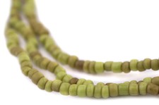 Vintage-Style Green Java Glass Seed Beads 2.5mm, 48 Inch Strand Indonesia